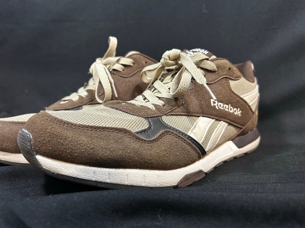 Reebok Men’s 10 Brown Suede Mesh Retro Running Sneakers 100007593
